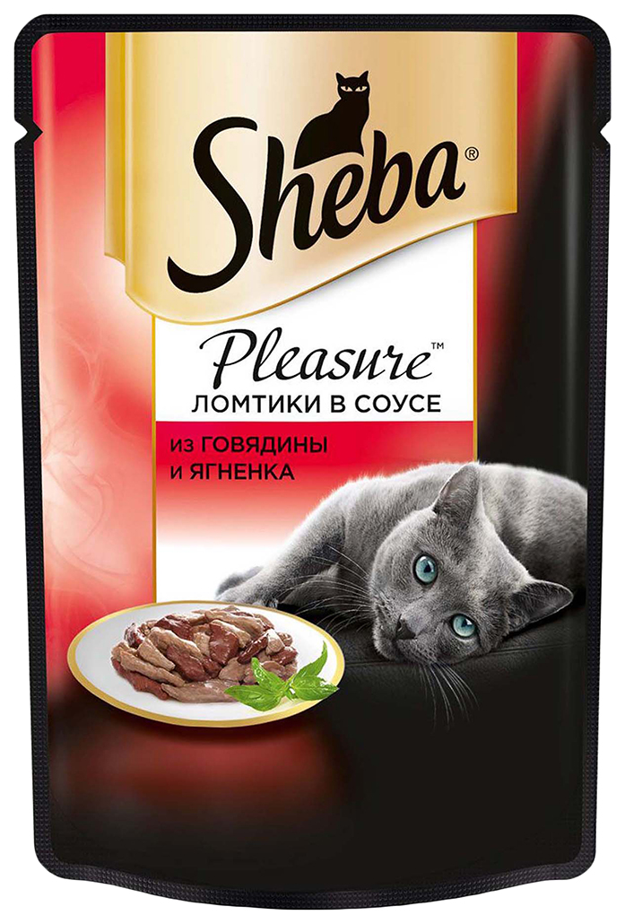 фото Влажный корм для кошек sheba для кошек pleasure говядина и ягненок, 85 г