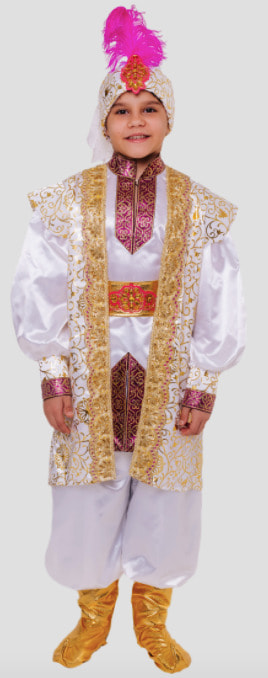 Купить Pu2116, Костюм карнавальный Пуговка Султан принц Востока детский р.32 (122 см), Batik,