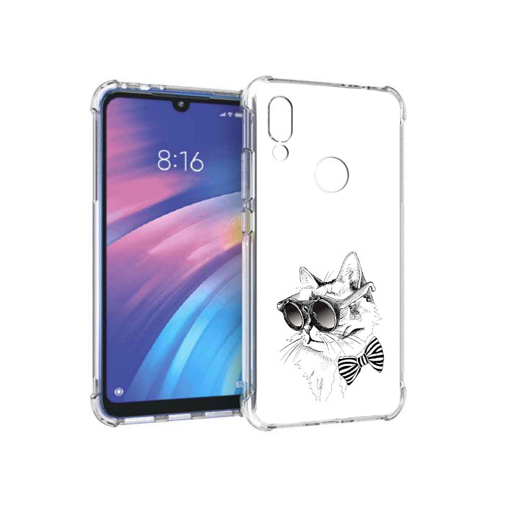 

Чехол MyPads Tocco для Xiaomi Redmi Y3 крутая кошка в очках, Прозрачный, Tocco