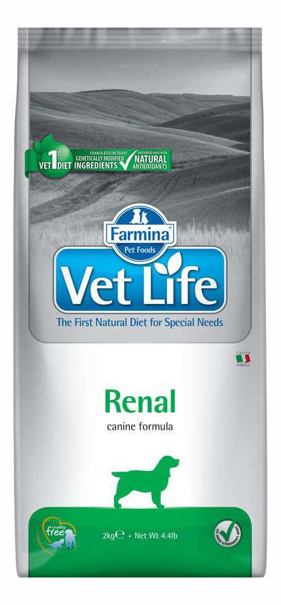 фото Сухой корм для собак farmina vet life renal, при почечной недостаточности, злаки, 2кг