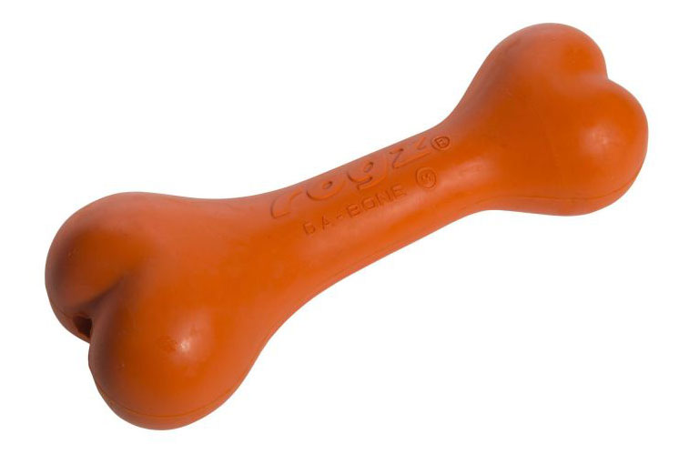 

Жевательная игрушка для собак Rogz daBone M косточка из литой резины, оранжевая, 14 см, daBone