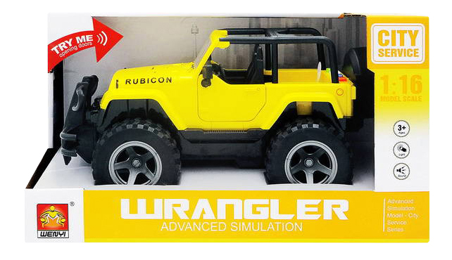 

Внедорожник инерционный Weny! Jeep Wrangler желтый 1:16, Jeep Wrangler