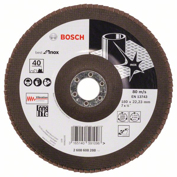 фото Круг лепестковый bosch 115мм k40 expert for metal 2608606752