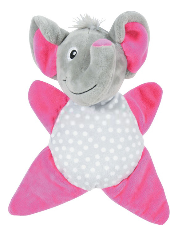 Мягкая игрушка для собак ZOLUX Слоник-звездочка, розовый, серый, 16,5 см