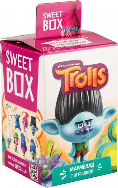 

Мармелад жевательный с игрушкой Sweet box trolls в ассортименте 10 г по 10 штук