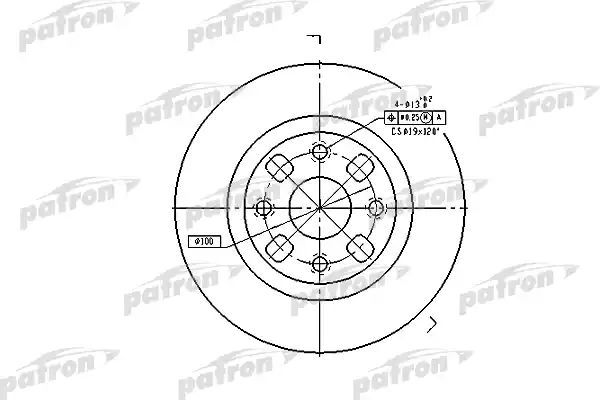 фото Тормозной диск patron pbd4119