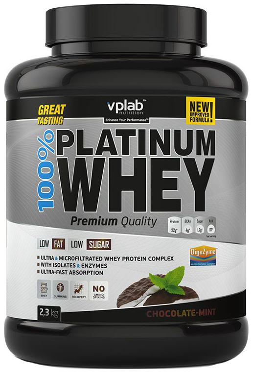 фото Протеин vplab 100% platinum whey, 2300 г, chocolate-mint