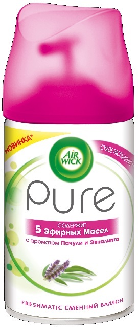 фото Сменный баллон air wick pure 5 эфирных масел с ароматом пачули и эвкалипта  250 мл