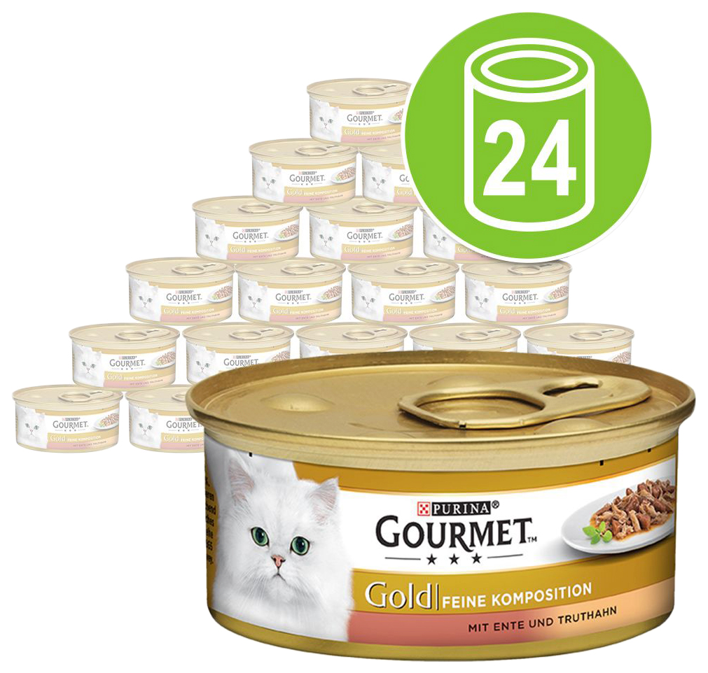 фото Консервы для кошек gourmet gold, утка, индейка, 24шт, 85г