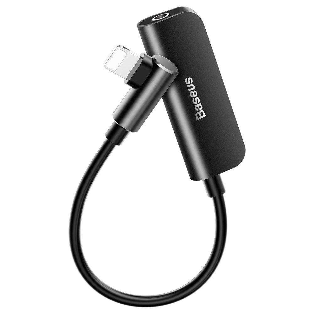 

Адаптер Baseus Audio Converter Lightning Male to 3.5mm + Lightning L50S Black, Черный