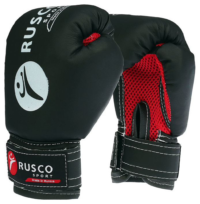 Боксерские перчатки Rusco Sport черные, 4 унций
