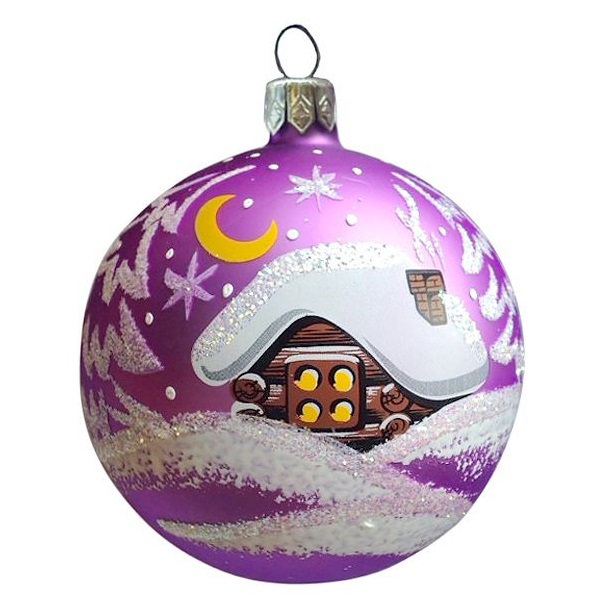 

Шар на ель Елочка Лесная избушка С 1548-фиол 8,5 см 1 шт., Лесная избушка