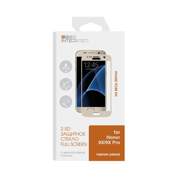 

Защитное стекло для смартфона InterStep для Honor 9X Pro Black, 2.5D