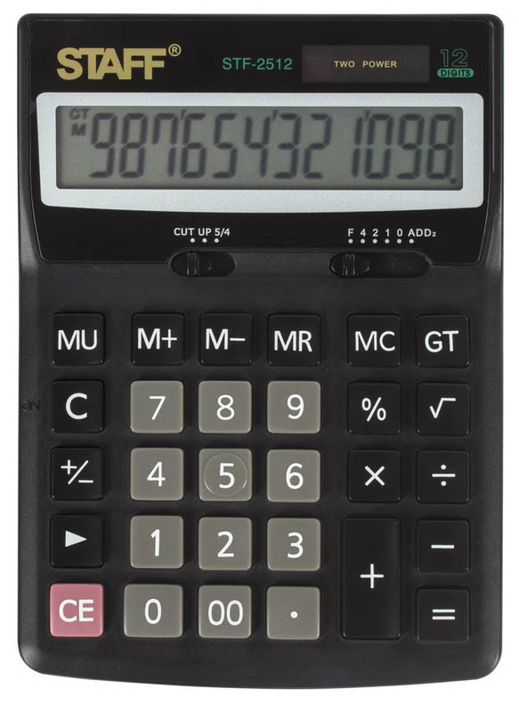 

Калькулятор Staff STF-2512, 12 разрядов, двойное питание, 170х125 мм