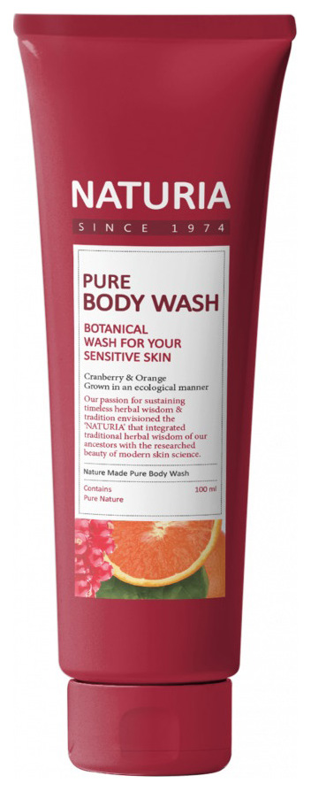 Гель NATURIA PURE BODY WASH Cranberry&Orange 100 мл лосьон для тела derma b ламеллярный увлажняющий daily moisture body lotion 400мл