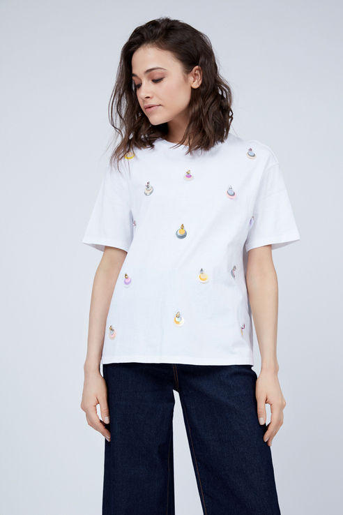 

Футболка женская ZARINA 9224504440 белая XS, 9224504440