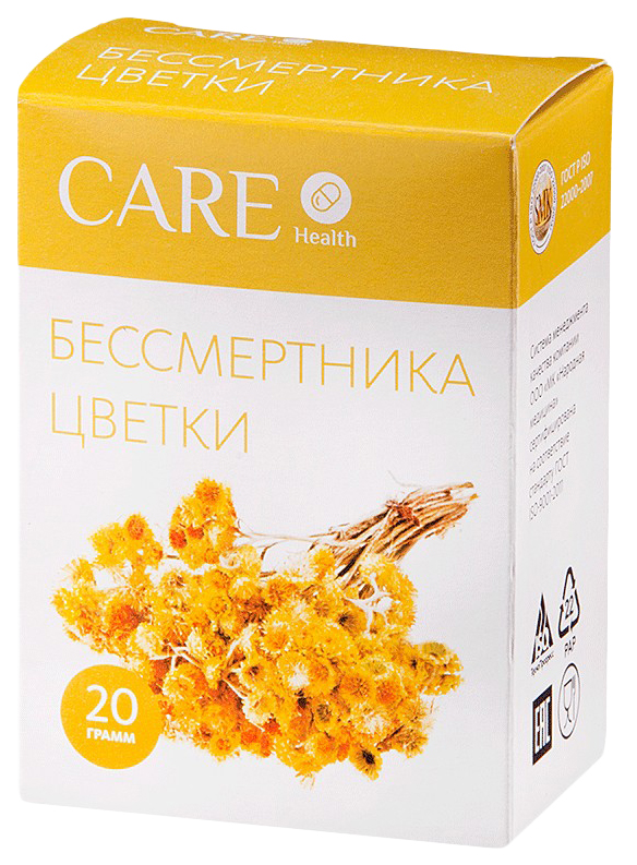 Бессмертник песчаный цветки Care Health коробка 20 г  - купить со скидкой
