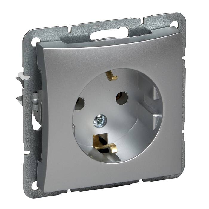 

Розетка 1м с/з механизм серебристый Schneider Electric Дуэт 21538