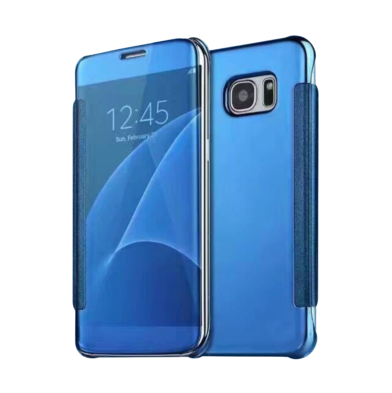 фото Чехол mypads для samsung galaxy s7 g930 /g9300 5.1 clear view cover blue