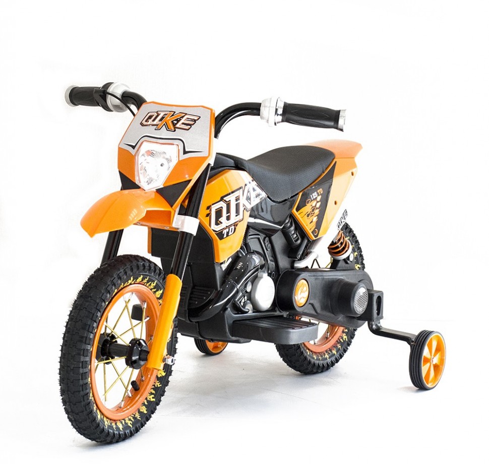 фото Детский кроссовый электромотоцикл qike td orange 6v - qk-3058-orange