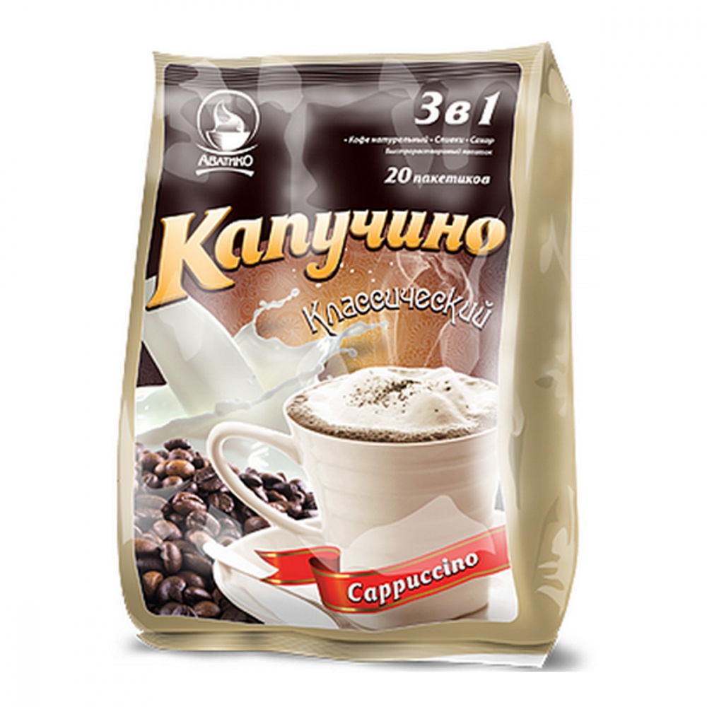 

Кофе Avatico капучино классический растворимый 3в1 20 сашетов