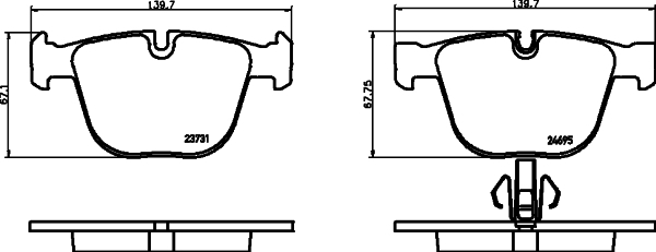 

Комплект тормозных колодок Hella 8DB355014141