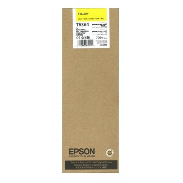 Картридж для струйного принтера Epson T6364 (C13T636400) желтый, оригинал