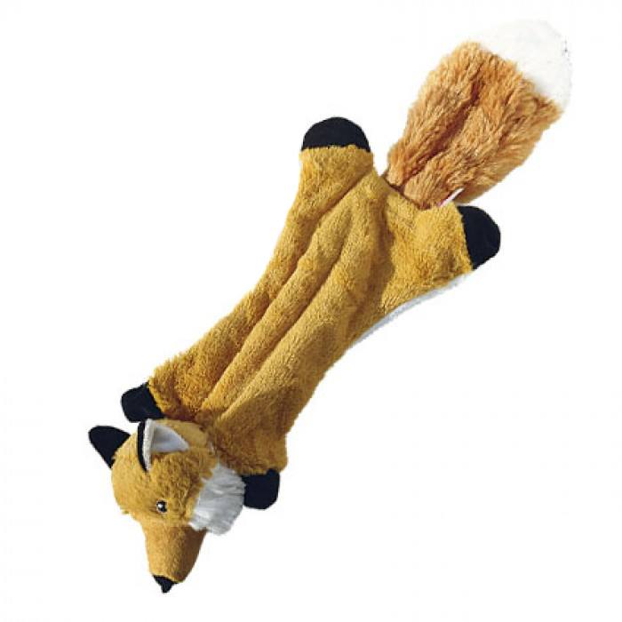 фото Мягкая игрушка для собак gigwi шкурка лисы с пищалками, длина 49 см