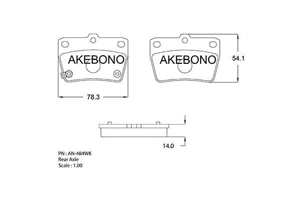 Тормозные колодки Akebono дисковые AN484WK