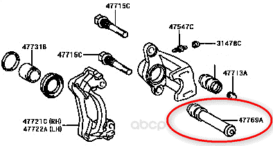 Втулка направляющая тормозного суппорта TOYOTA 4776922010