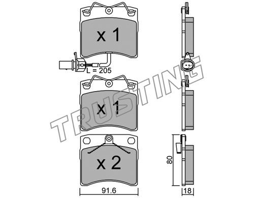 фото Комплект тормозных дисковых колодок trusting 166.2