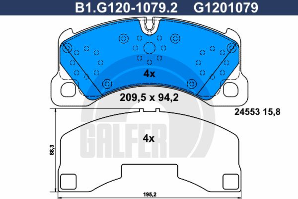 

Комплект тормозных дисковых колодок GALFER B1.G120-1079.2