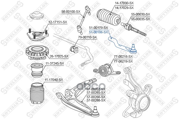 

Наконечник рулевой Stellox 5100186SX