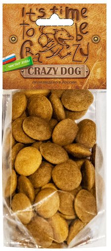 фото Лакомство для собак crazy dog хрустящие медальоны, для всех пород, кролик, 91 г