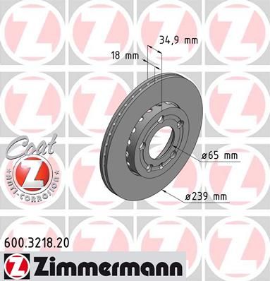 

Тормозной диск ZIMMERMANN 600.3218.20