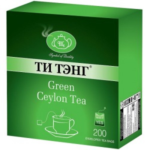 Чай зеленый в пакетиках для чашки Ти Тэнг green ceylon tea 200*2 г