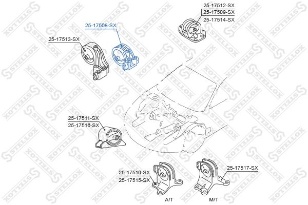 

Опора двигателя Stellox 2517508SX