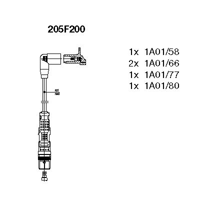 

Комплект проводов зажигания BREMI 205F200