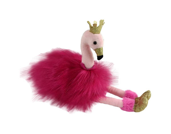 Мягкая игрушка птица Chuzhou Greenery Фламинго розовый с золотыми лапками и клювом M093