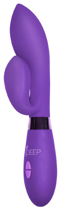 Фиолетовый вибратор Gina с клиторальным отростком 20 см