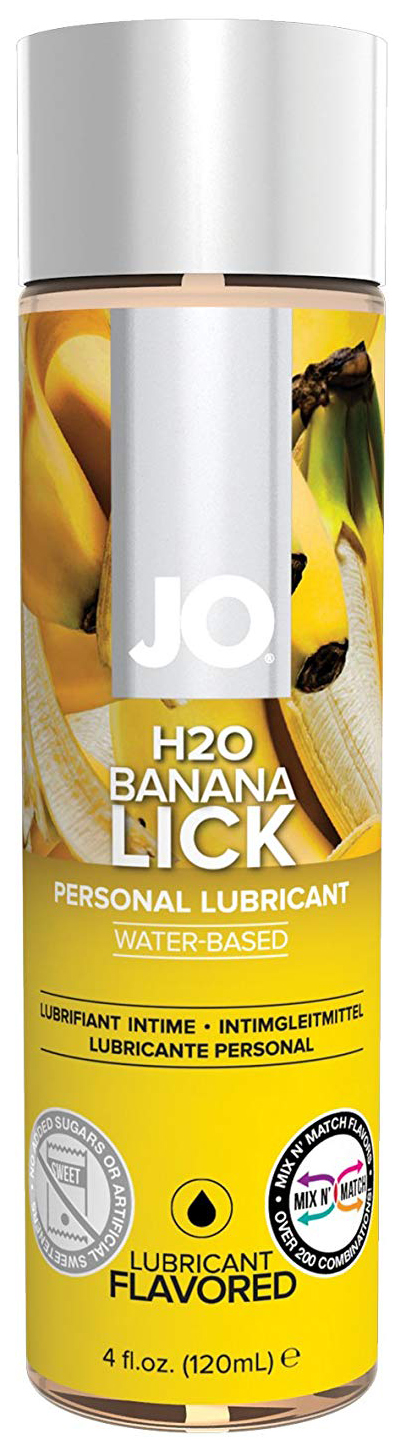 H2O Banana Lick, Гель-смазка JO Flavored Banana Lick на водной основе с ароматом банана 120 мл, System JO  - купить со скидкой