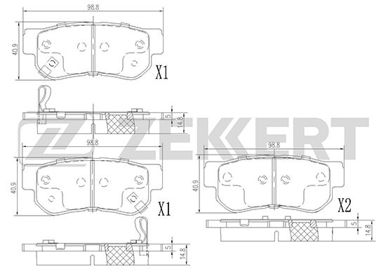 

Комплект тормозных колодок, дисковый тормоз ZEKKERT BS-1803