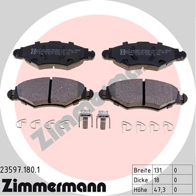 

Тормозные колодки ZIMMERMANN дисковые 23597.180.1