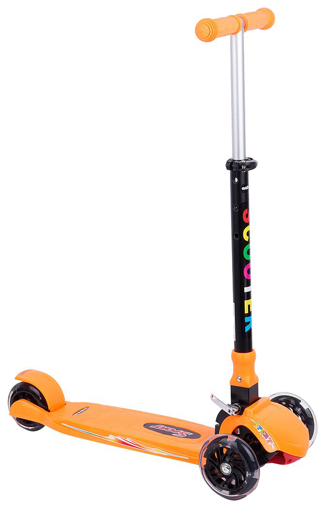 фото Самокат трехколесный leader kids оранжевый свет колеса