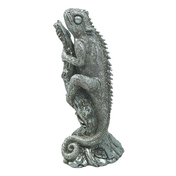 

Садовая фигурка Игуана на ветке серебро Z076506 35 см, Серебристый, Игуана на ветке