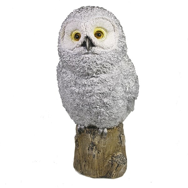 

Садовая фигурка Сова на пеньке серебро Z075951 25 см, Серебристый, Сова на пеньке