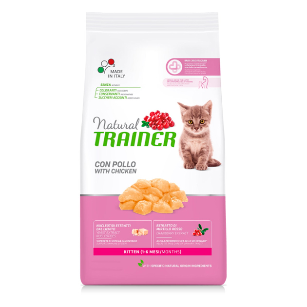 Сухой корм для котят TRAINER Natural Kitten, от 1 до 6 месяцев, курица, 0,3кг