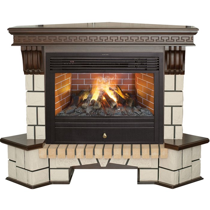 

Электрокамин RealFlame Stone Corner new, коричневый/бежевый