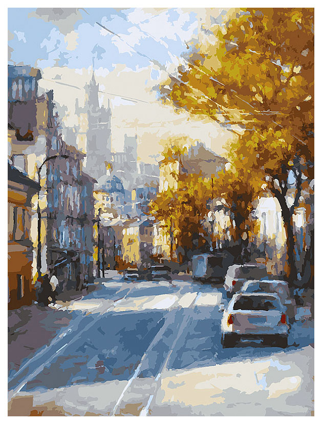 

Живопись на холсте 30*40 см Октябрь на Николо-Ямской, Живопись на холсте 30*40