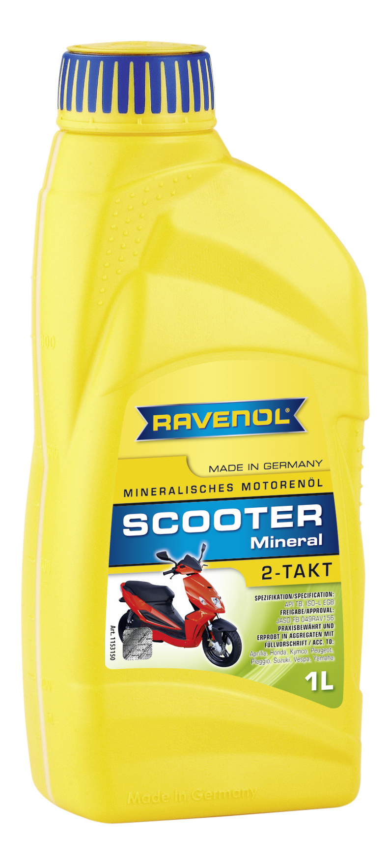 Моторное масло для 2-Такт скутеров RAVENOL Scooter 2-Takt Mineral (1л) new 4014835728813